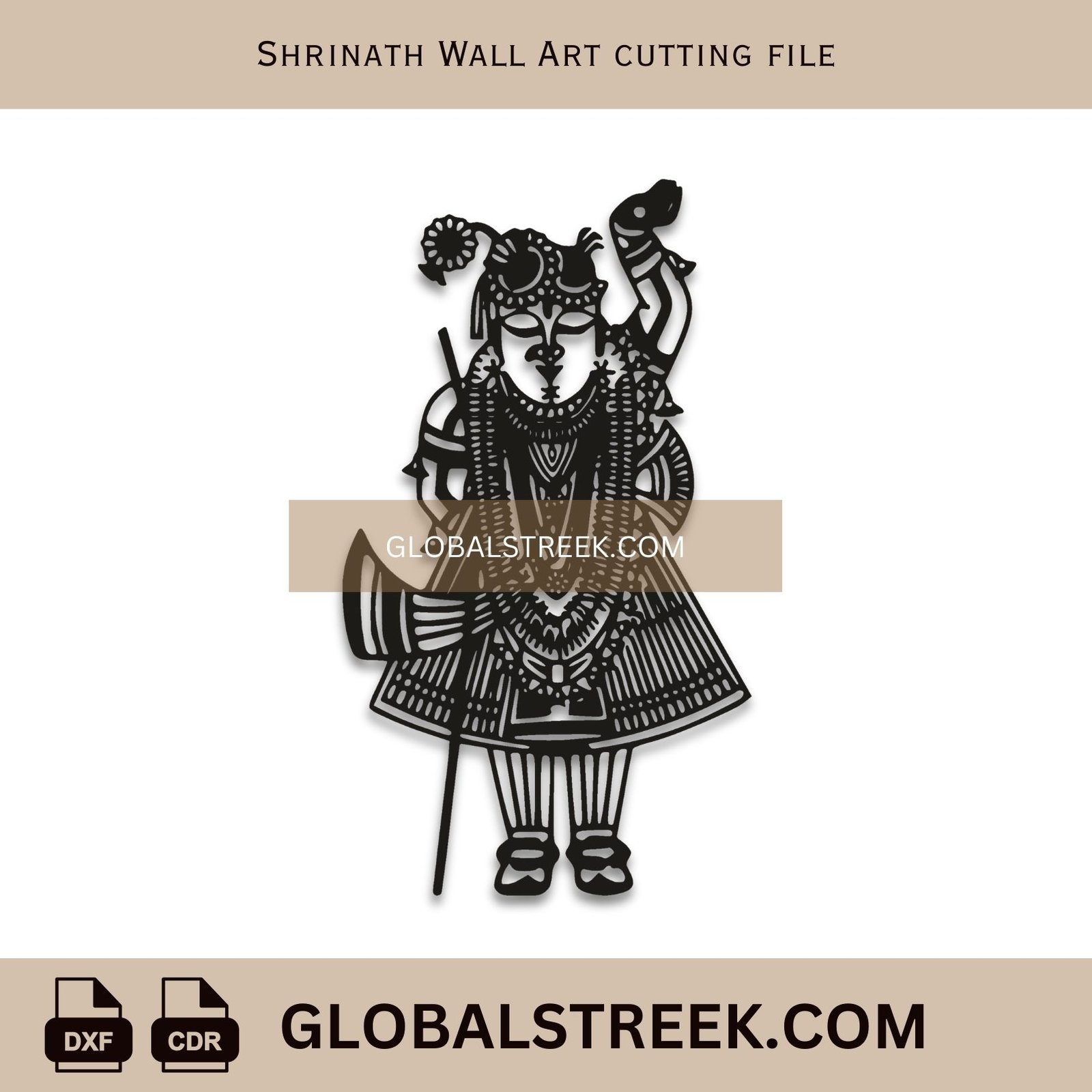 Shrinath Wall Art Cutting File | Laser Engraving & Cutting DXF Vector Design