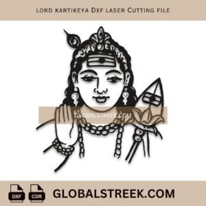 Lord Kartikeya DXF Laser Cutting File | Engraving & Wall Art Vector Design