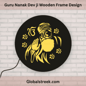 Guru Nanak Dev Ji CNC laser cut wooden frame design