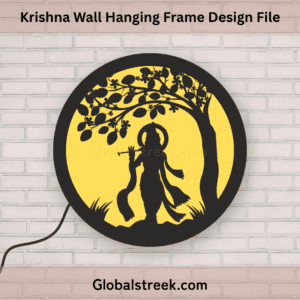 Krishna wall hanging laser cut frame design