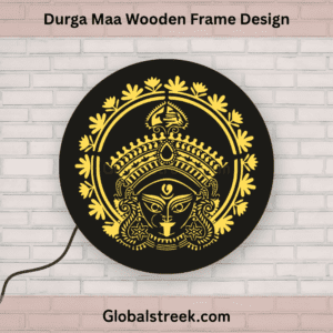 Durga Maa laser cut wooden frame design
