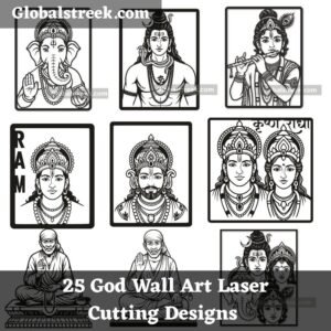 25 God Wall Art Laser Cutting Designs DXF Bundle
