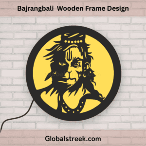 Bajrangbali laser cut wooden frame design