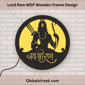 Lord Ram MDF wooden frame laser cut design