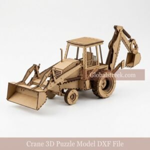 Crane 3D Puzzle Model DXF File Laser Cutting Design