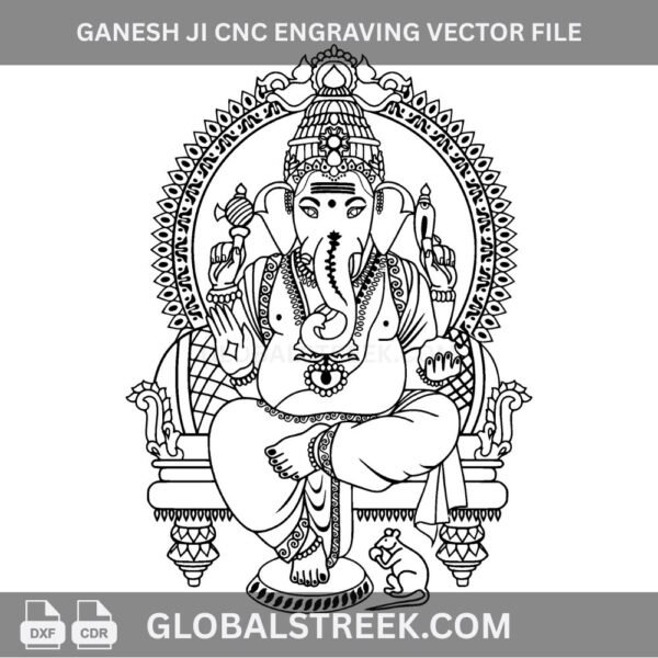 ganesh ji cnc engrave vector image