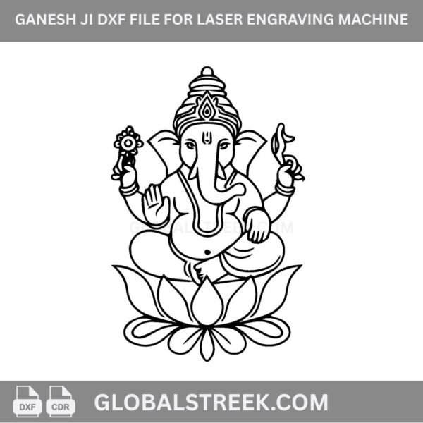 Ganesh Ji DXF File with Lord Ganesha vector design