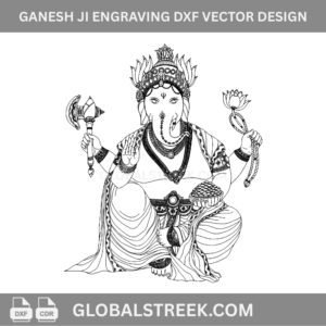 Ganesh Ji Engraving DXF Vector Design | Lord Ganesha Laser Engraving File