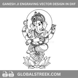 Ganesh Ji Engraving Vector Design in DXF Format | CNC Laser File for MDF & Acrylic