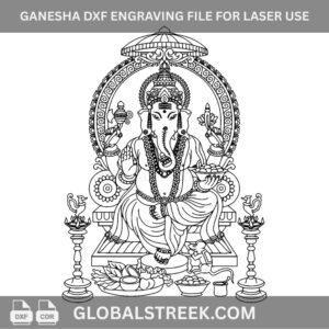 Ganesha DXF Engraving File for Laser Use | CNC Vector Design for MDF & Acrylic