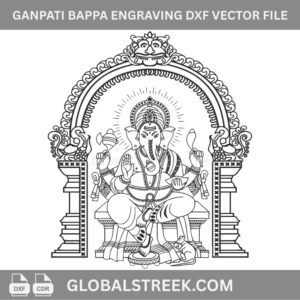 Ganpati Bappa Engraving DXF Vector File | CNC Laser Design for MDF & Acrylic