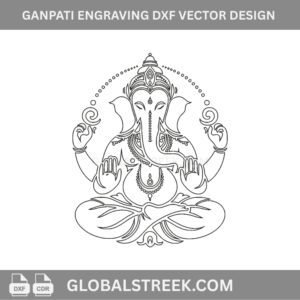 Ganpati Engraving DXF Vector Design High Quality | CNC Laser File for MDF & Acrylic