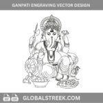 ganesh ji engraving vector image