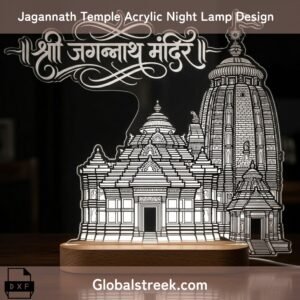 Jagannath Temple acrylic night lamp laser cut design