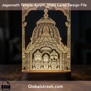 Jagannath Temple night lamp laser cut design