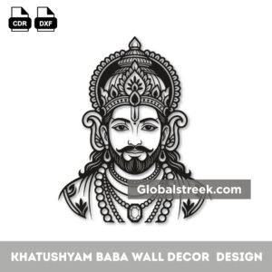 Khatu Shyam Baba Wall Decor Design DXF File