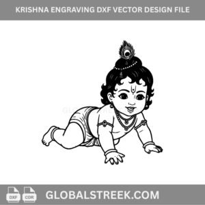 Krishna Engraving DXF Vector Design File | CNC Laser Design for MDF & Acrylic