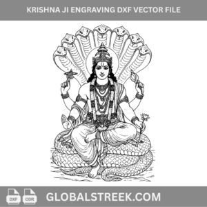 Krishna Ji Engraving DXF Vector File | CNC Laser Design for MDF & Acrylic