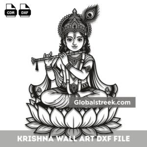 Krishna Wall Art DXF File Laser Cutting Design