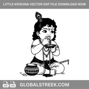 Little Krishna Vector DXF File Download Now | CNC Laser Engraving Design