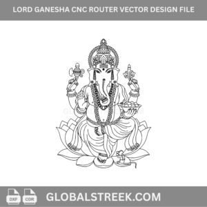 Lord Ganesha CNC Router Vector Design File | Engraving DXF for MDF & Acrylic