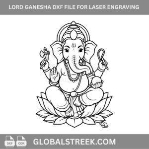 Lord Ganesha DXF File for Laser Engraving | CNC Vector Design for MDF & Acrylic