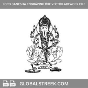 Lord Ganesha Engraving DXF Vector Artwork File | CNC Laser Design for MDF & Acrylic