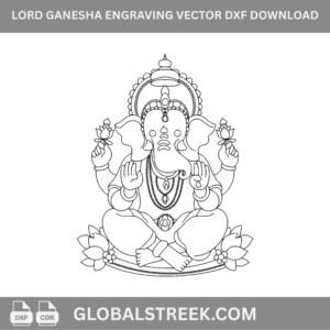 Lord Ganesha Engraving Vector DXF Download | CNC Laser Design for MDF & Acrylic