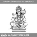 hanuman black and white image