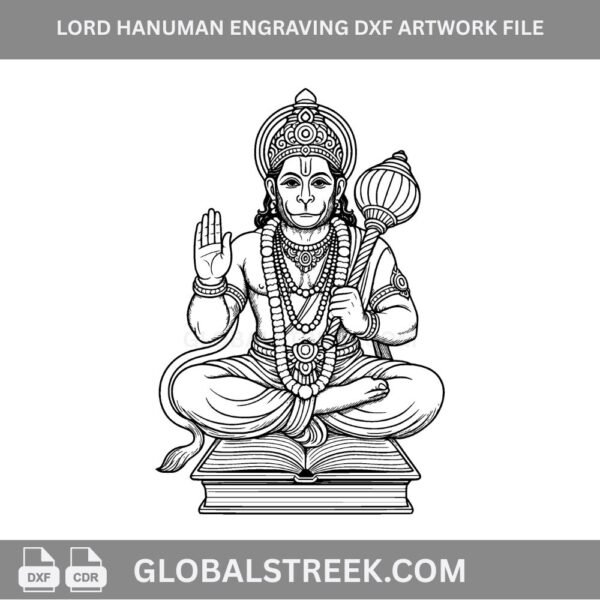 hanuman black and white image