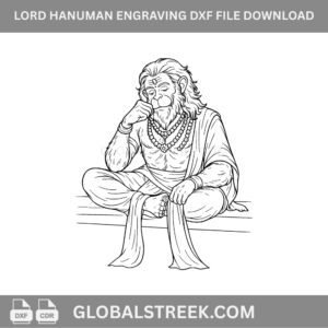 Lord Hanuman Engraving DXF File Download | CNC Laser Design for MDF & Acrylic