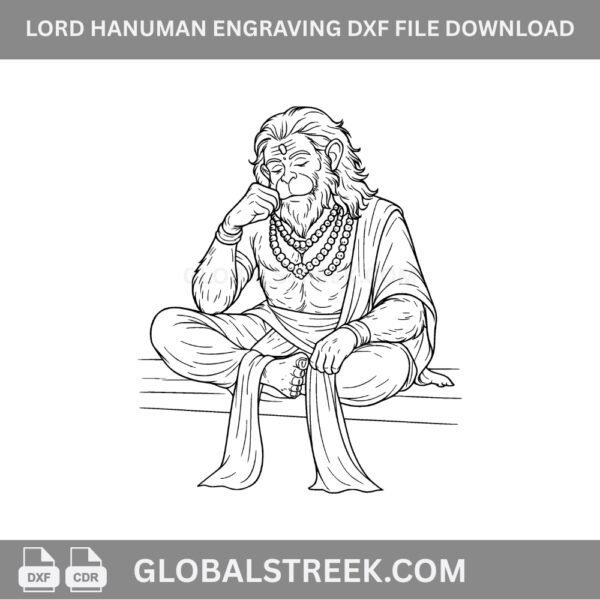 hanuman engraving vector image