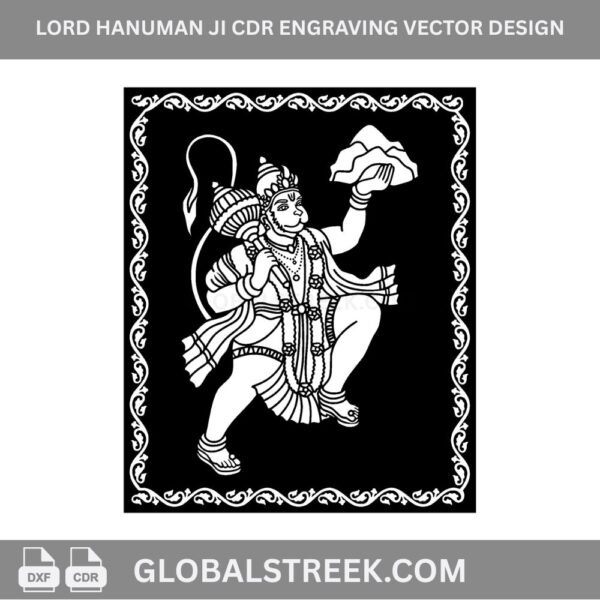 hanuman engraving vector design image