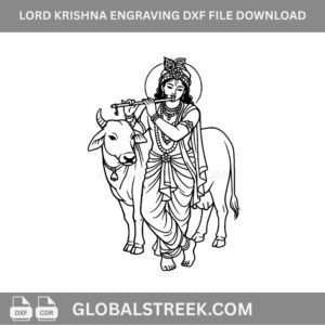 Lord Krishna Engraving DXF File Download | CNC Laser Design for MDF & Acrylic
