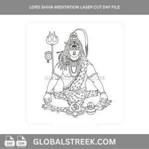 Lord Shiva Meditation Laser Cut DXF File for CNC Engraving Design