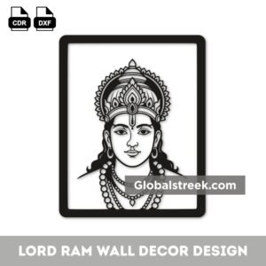 Lord Ram wall decor design vector for laser cutting and CNC router DXF file