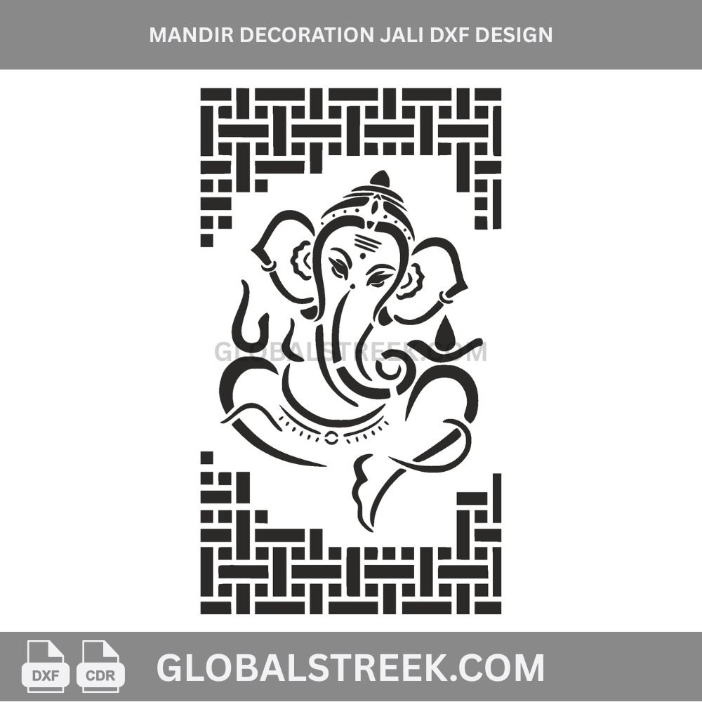 Mandir Decoration Jali DXF Design | CNC Laser Cut Pattern for MDF & Acrylic