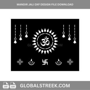 Mandir Jali DXF Design File Download | CNC Laser Cutting Pattern for MDF & Acrylic
