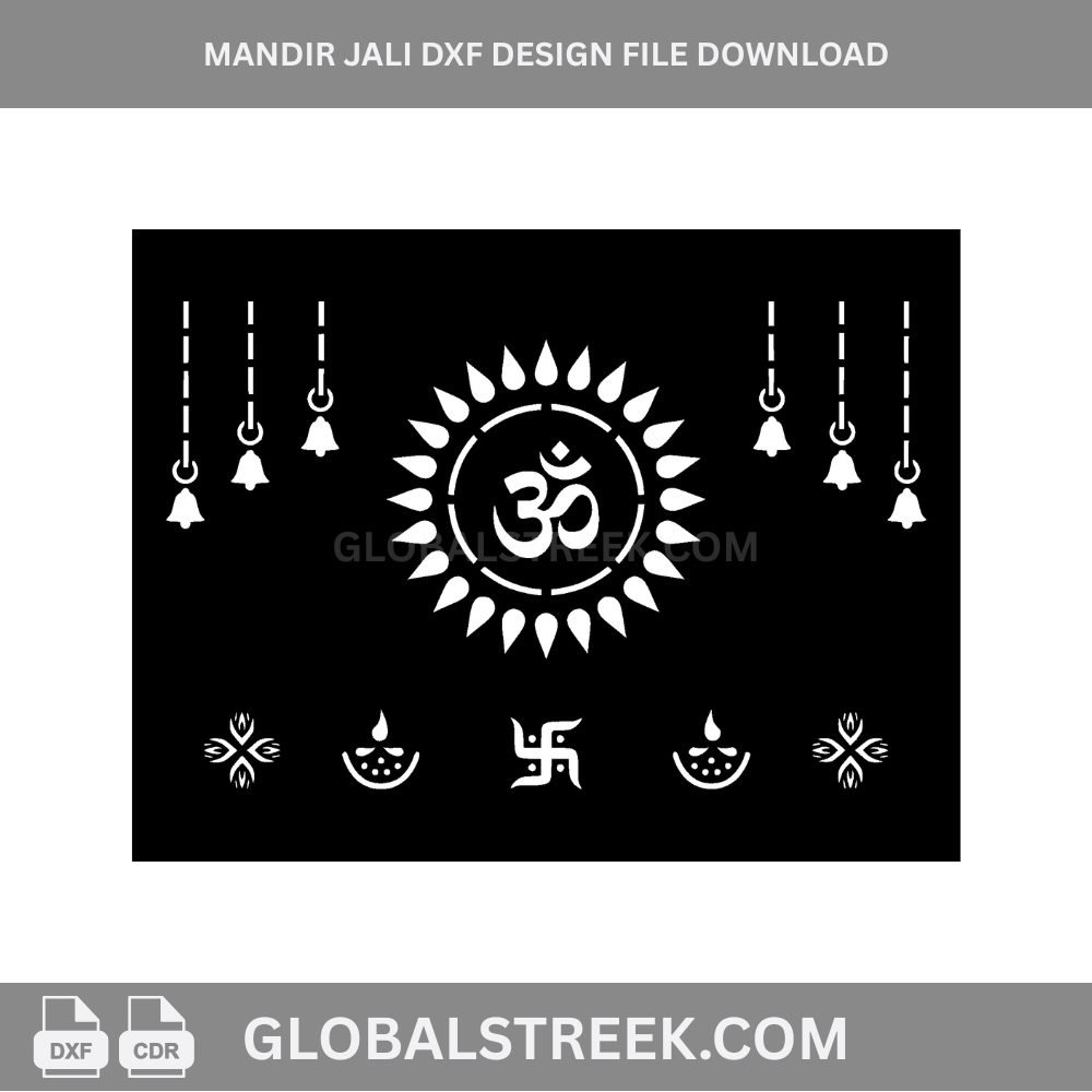 Mandir Jali DXF Design File Download | CNC Laser Cutting Pattern for MDF & Acrylic