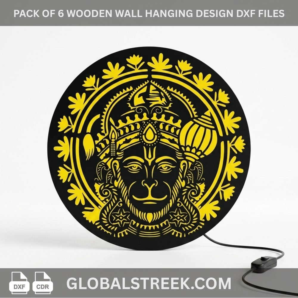 MDF Wall Hanging Lamp DXF Files | CNC Laser God Designs - Image 2