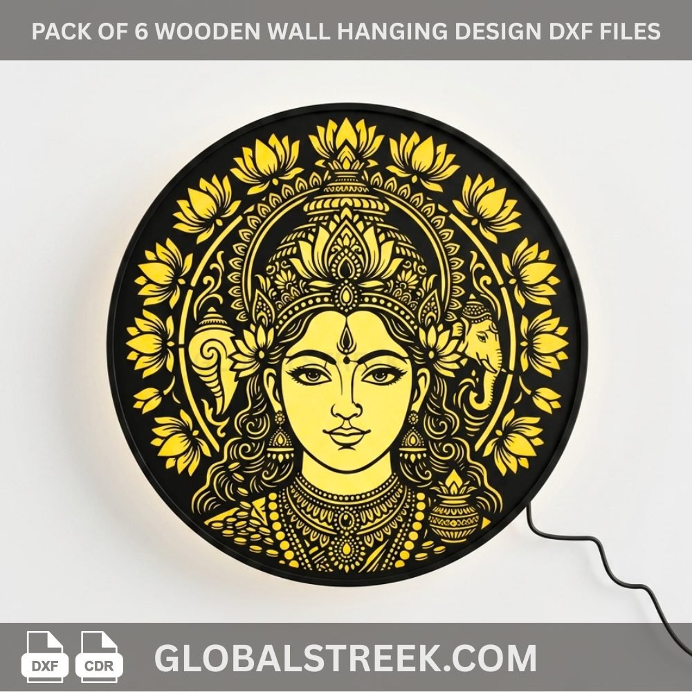 MDF Wall Hanging Lamp DXF Files | CNC Laser God Designs - Image 3