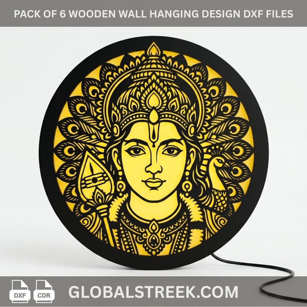 MDF Wall Hanging Lamp DXF Files | CNC Laser God Designs - Image 4
