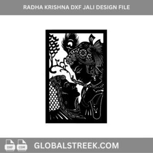 Radha Krishna DXF Jali Design File | CNC Laser Engraving Design for MDF & Acrylic