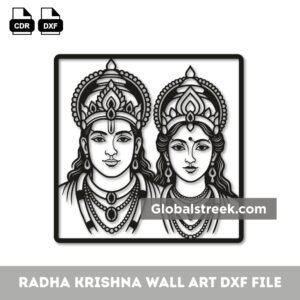 Radha Krishna Wall Art DXF File Laser Cutting Design