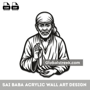 Sai Baba Acrylic Wall Art Design DXF Laser Cutting