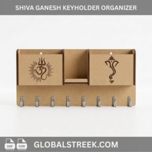 Shiva Ganesh keyholder organizer laser cut design