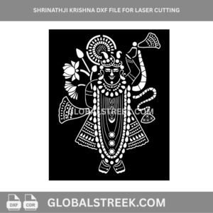 Shrinathji Krishna DXF design for laser cutting MDF wall art
