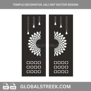 Temple Decorative Jali DXF Vector Design | CNC Laser Cutting Pattern for MDF