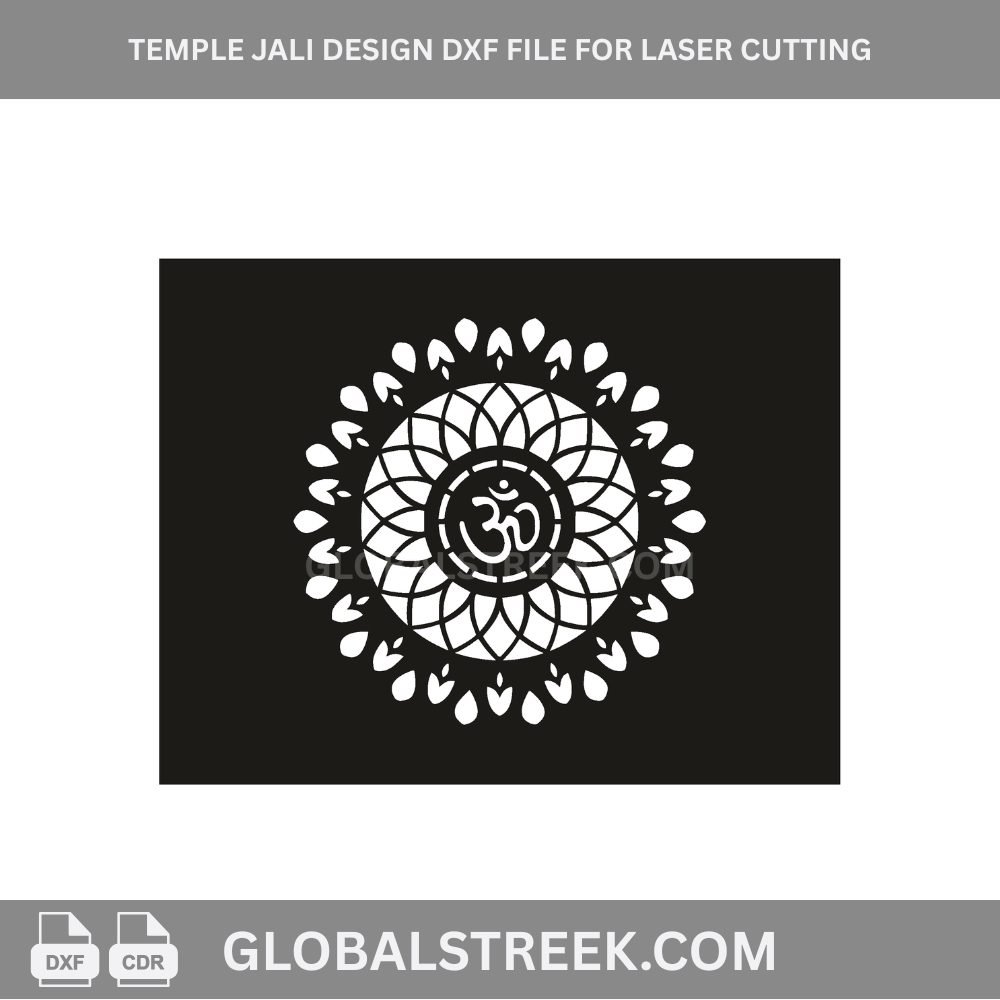 Temple Jali Design DXF File for Laser Cutting | CNC Pattern for MDF & Acrylic