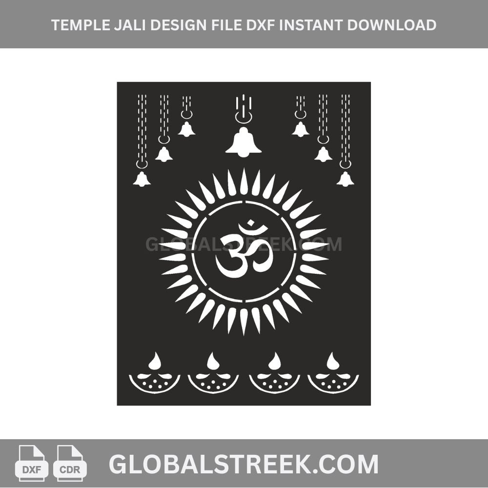 Temple Jali Design File DXF Instant Download | CNC Laser Cutting Pattern